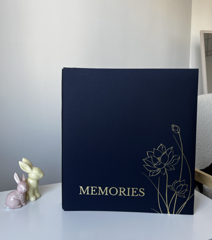Фотоальбом на 500 фото «Memories» синій з квіткою